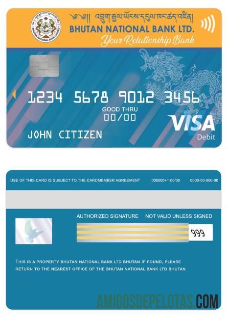 Cartão de débito Visa do Butão National Bank LTD baixar para verificação